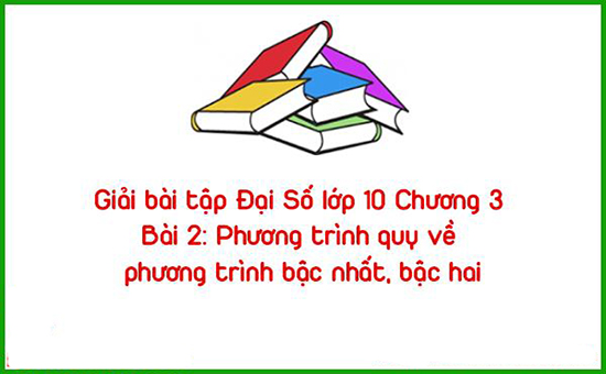 Giải bài tập Đại Số lớp 10 Chương 3 Bài 2: Phương trình quy về phương trình bậc nhất, bậc hai