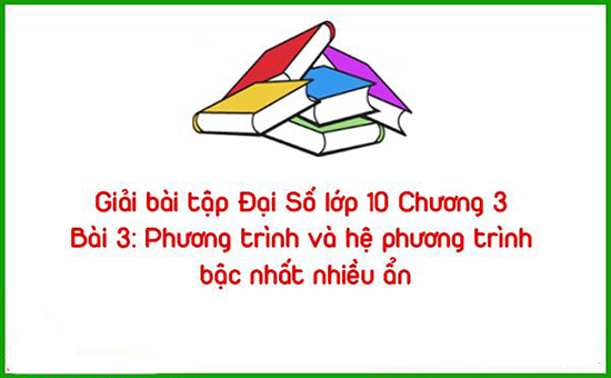 Giải bài tập Đại Số lớp 10 Chương 3 Bài 3: Phương trình và hệ phương trình bậc nhất nhiều ẩn