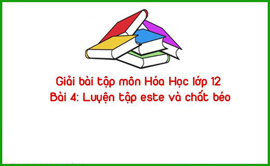 Giải bài tập môn Hóa Học lớp 12 Bài 4 Luyện tập este và chất béo