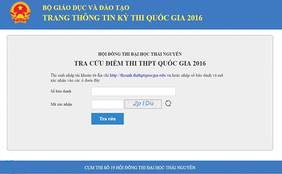 Đại học Thái Nguyên công bố điểm thi THPT Quốc gia 2016