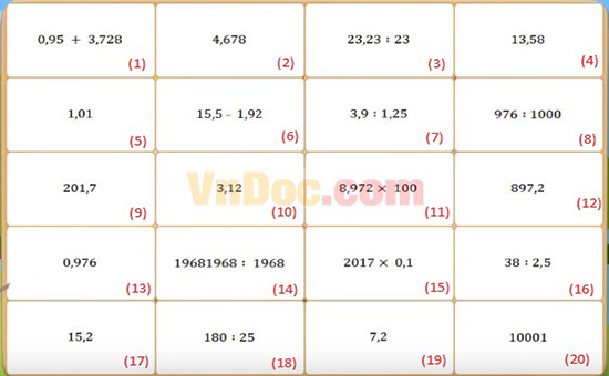 Đề thi Violympic Toán lớp 5 vòng 11 năm 2016 – 2017 có đáp án