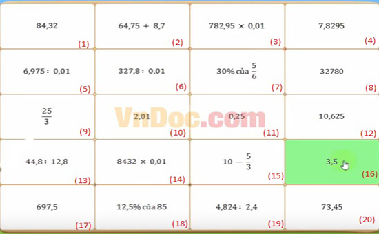 Đề thi Violympic Toán lớp 5 vòng 12 năm 2016 – 2017 có đáp án