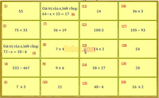 Đề thi Violympic Toán lớp 3 vòng 7 năm 2016 – 2017 có đáp án