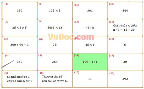 Đề thi Violympic Toán lớp 3 vòng 9 năm 2016 – 2017 có đáp án