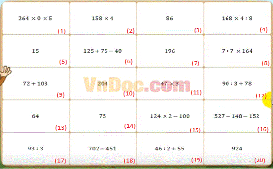 Đề thi Violympic Toán lớp 3 vòng 12 năm 2016 – 2017 có đáp án