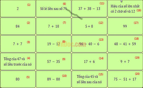 Đề thi Violympic Toán lớp 2 vòng 5 năm 2016 – 2017 có đáp án